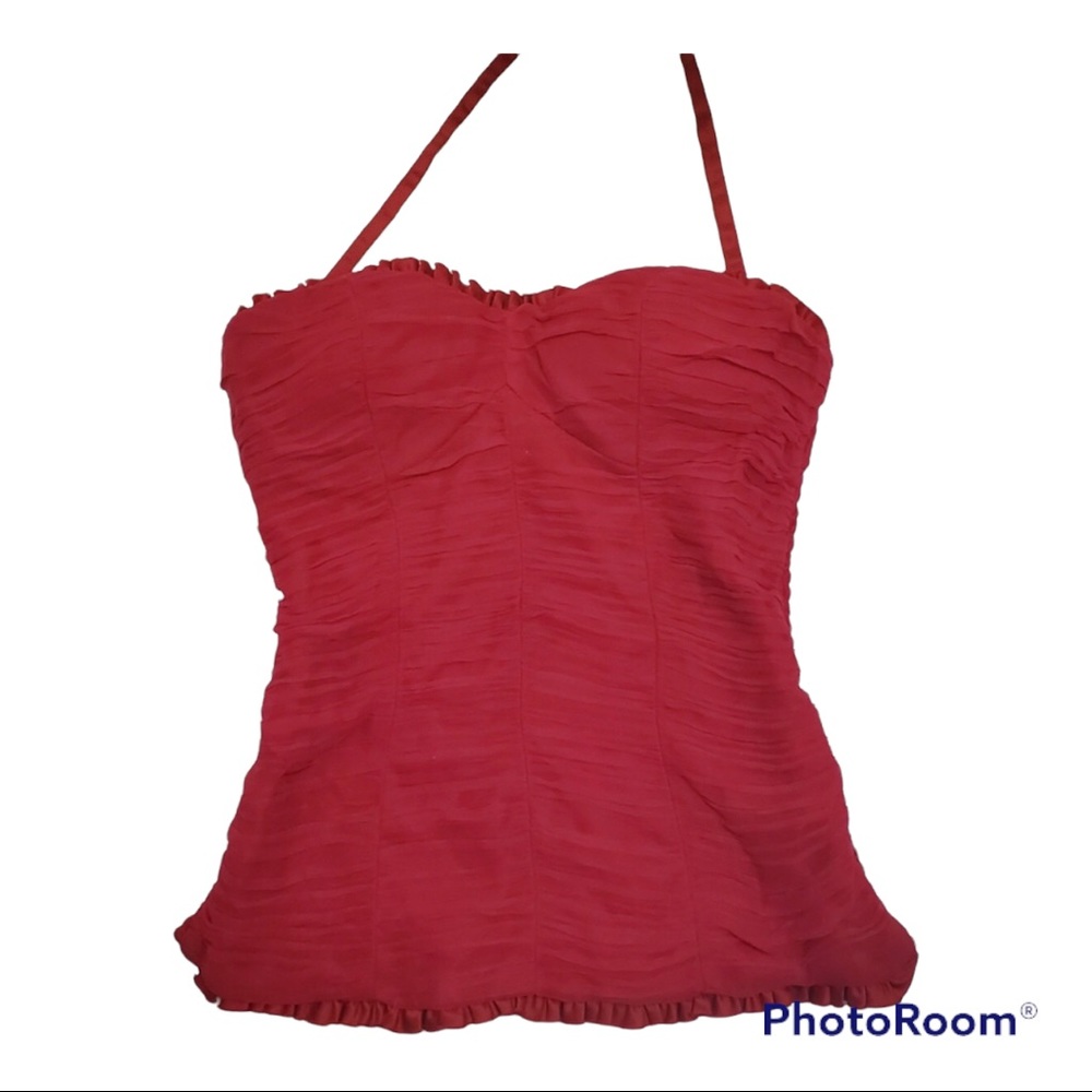 BEBE Fuschia Hot Pink Halter Bustier Corset Top - Size XXS, 00